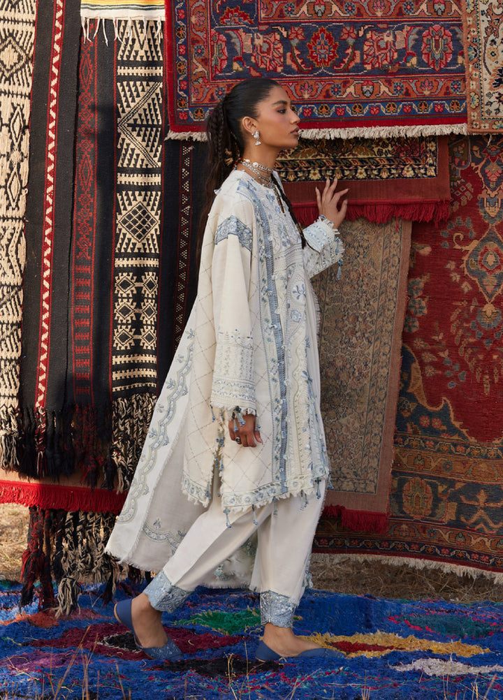 Zaha by Khadija Shah Unstitched Khaddar Embroidered Suits 3 Piece ZL25KW LEILA ZW25-02 - Winter Collection