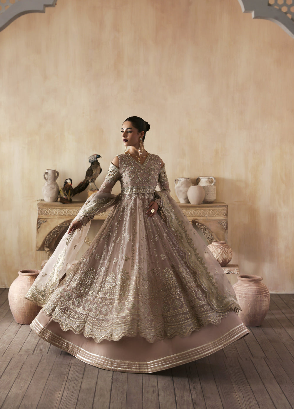 Jahanara by Zarposh Embroidered Organza Suits Unstitched 3 Piece ZP25JF Nure - Festive Collection