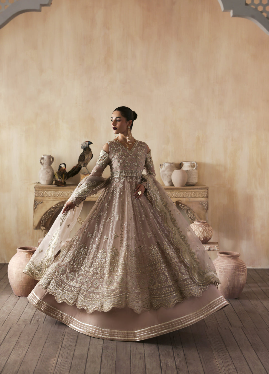 Jahanara by Zarposh Embroidered Organza Suits Unstitched 3 Piece ZP25JF Nure - Festive Collection