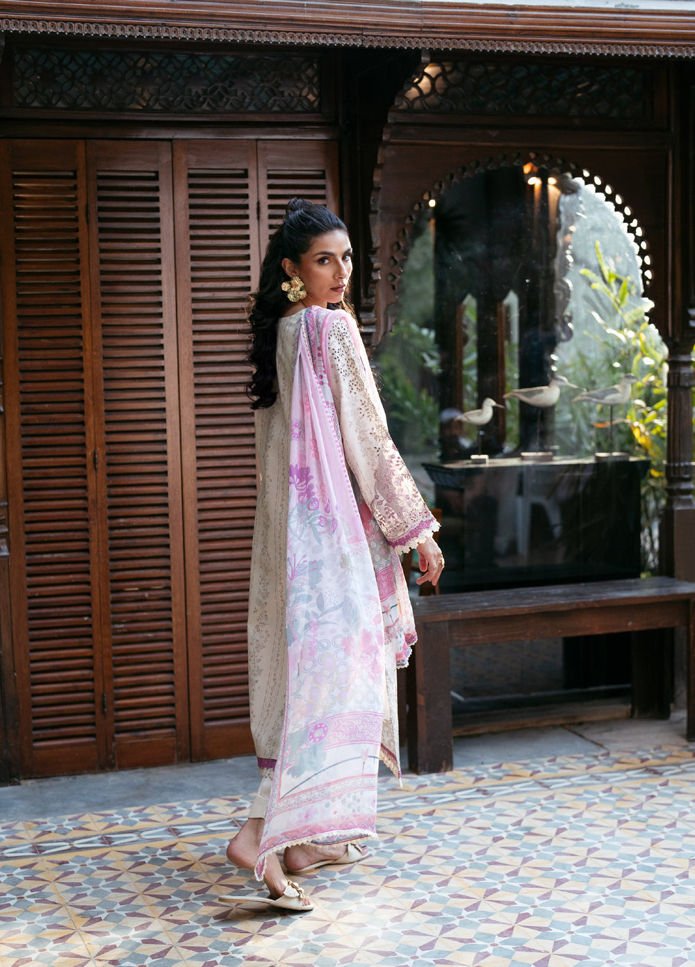 Florent Unstitched Embroidered Luxury Lawn 3 Piece Suit FL26FLL FZ-6A - Eid Collection