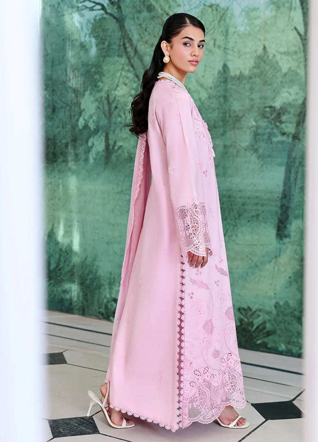 Veil of Summer by Roheenaz Unstitched Embroidered Luxury Lawn 3 Piece Suit RN26UVS 406 AURORA LIGHT - Eid Collection