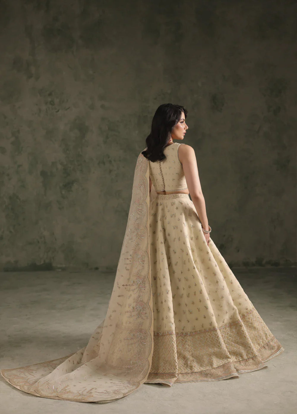 Esmeree by Imran Ramzan Embroidered Unstitched Organza 3 Piece Pavone D Ivoire - Formals Collection