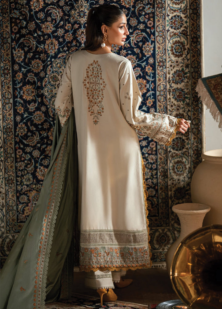 Shades Of Winter by Florent Unstitched Marina Twill Embroidered Suits 3 Piece FL25SW FL-1A - Winter Collection