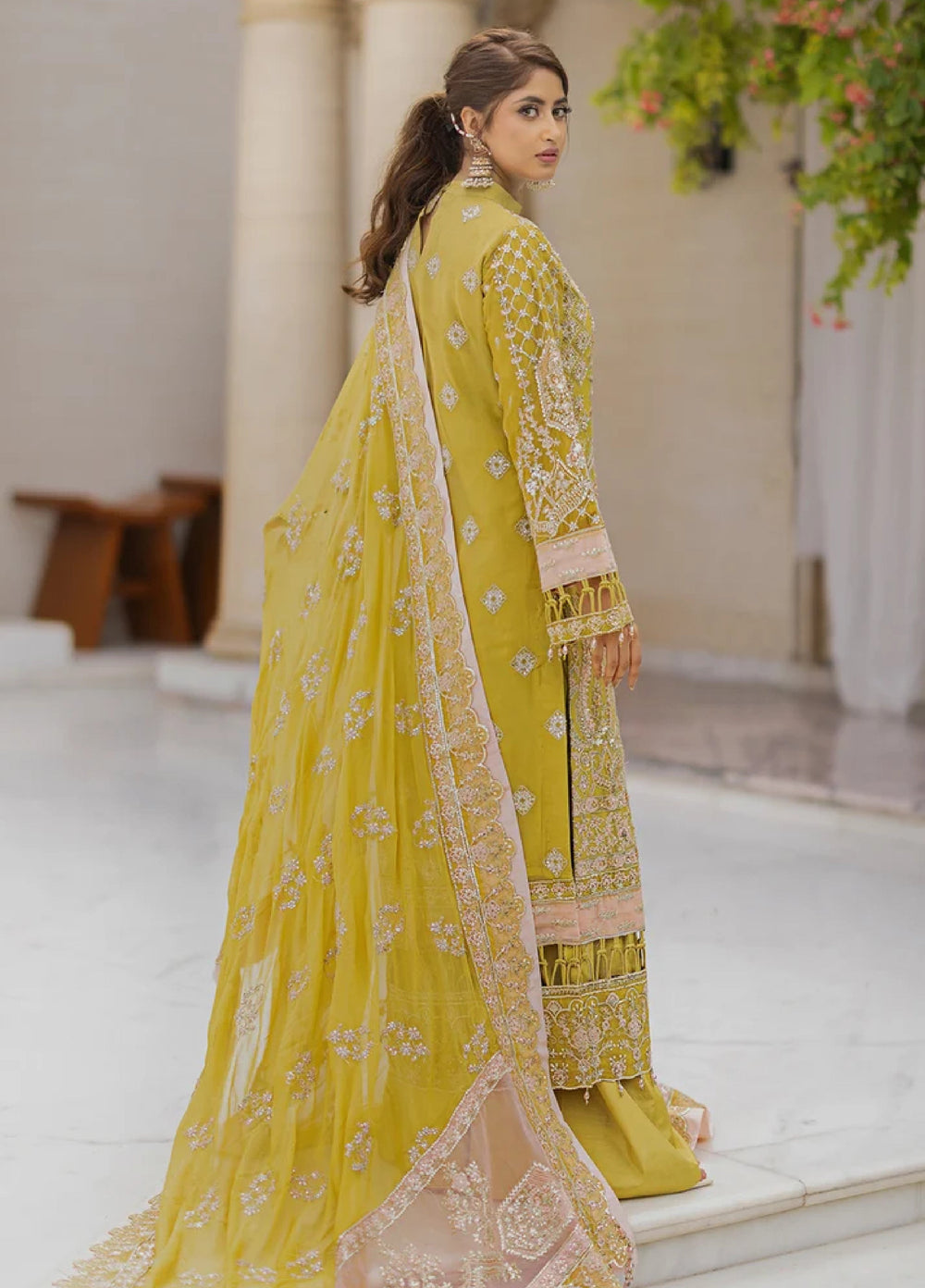 Ishq Aatish by Emaan Adeel Unstitched Embroidered Chiffon 3 Piece Suit AT-06 FARAH. - Festive Collection