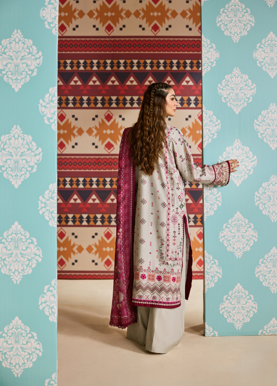 Zync by Florent One Nation Unstitched Khaddar Embroidered Suits 3 Piece FL25ON FL-7A - Winter Collection