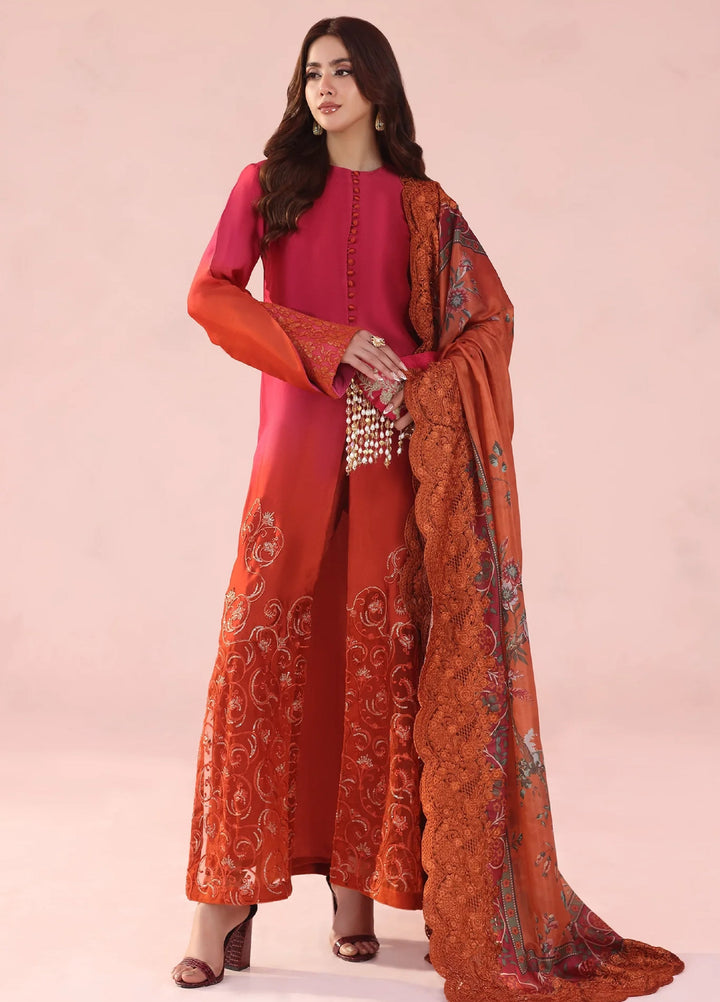 Eterna by Musferah Saad Pret Embroidered Tissue Silk 2 Piece Fiery Bloom - Festive Collection
