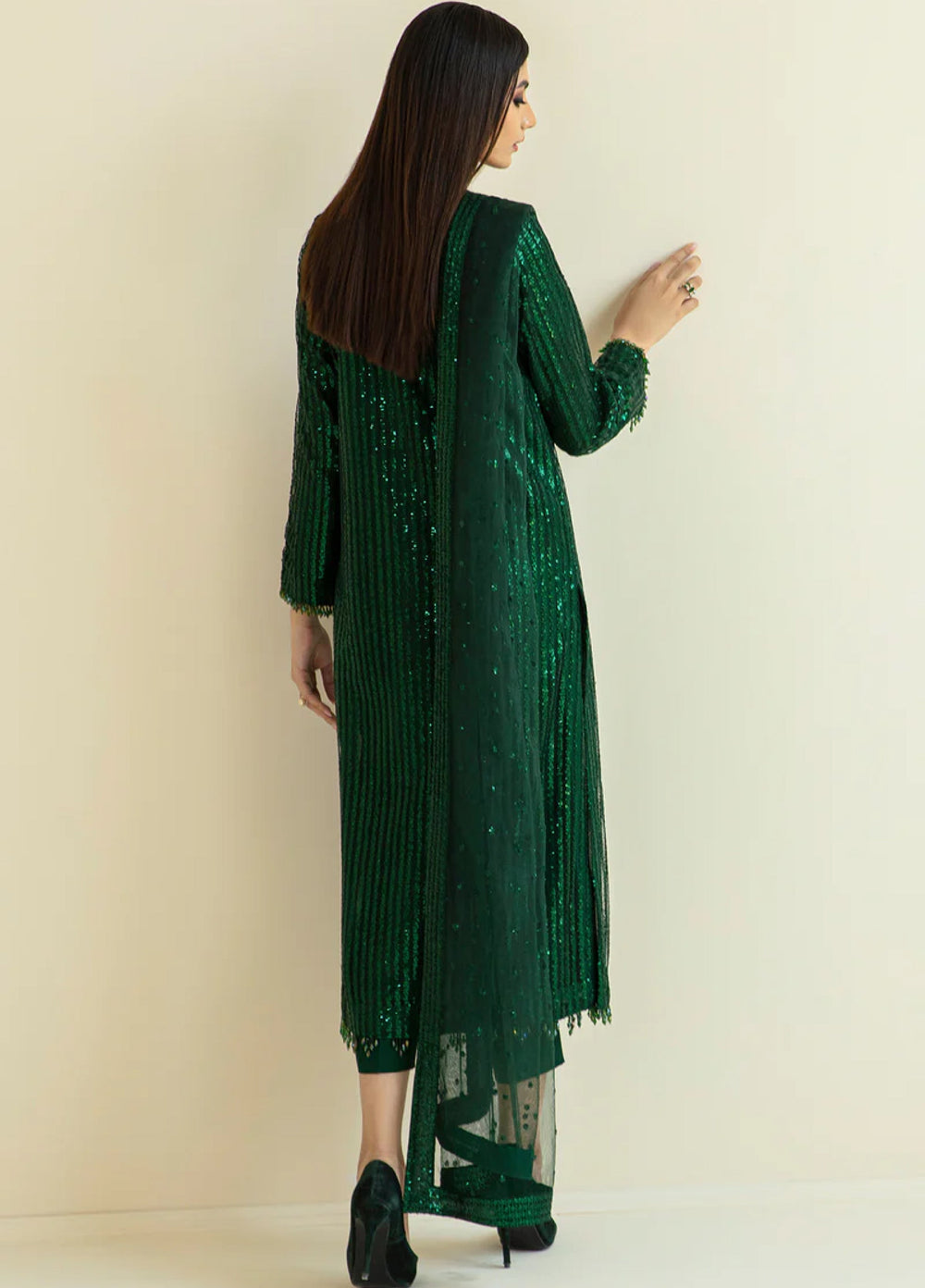 Chantelle by Baroque Unstitched Embroidered Net 3 Piece Suit BQ26UFC BQU-UF-D386 - Festive Collection