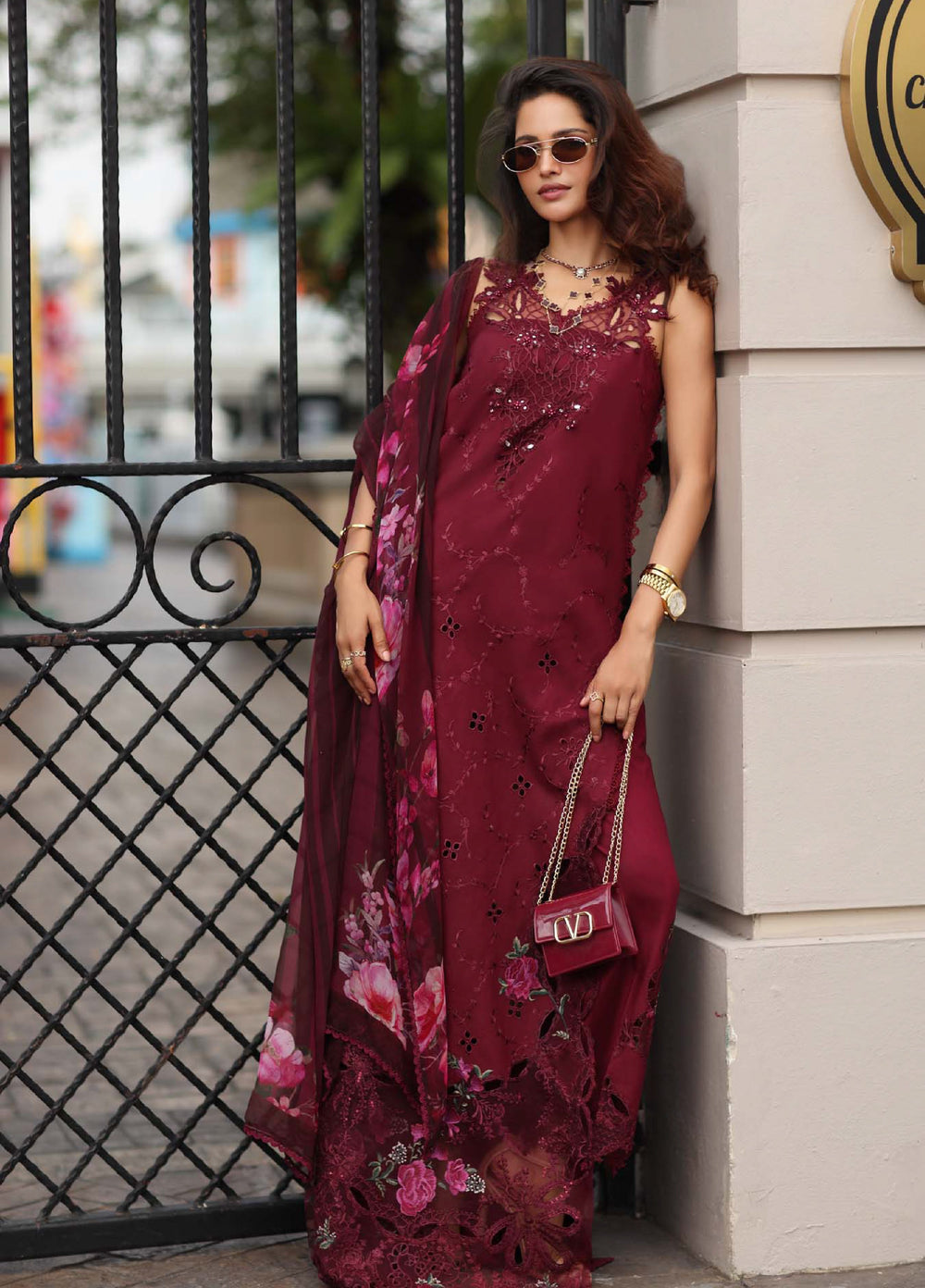 Noor Luxe by Saadia Asad Unstitched Chikankari Embroidered Lawn 3 Piece Suit SA26UNL D-3 ROSELINE - Summer Collection