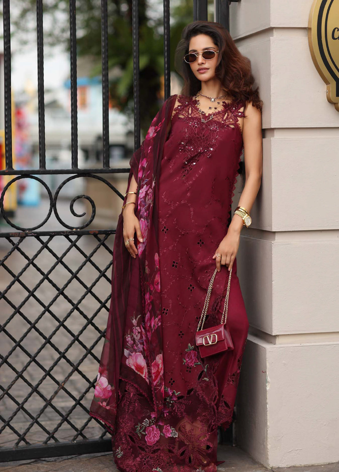 Noor Luxe by Saadia Asad Unstitched Chikankari Embroidered Lawn 3 Piece Suit SA26UNL D-3 ROSELINE - Summer Collection