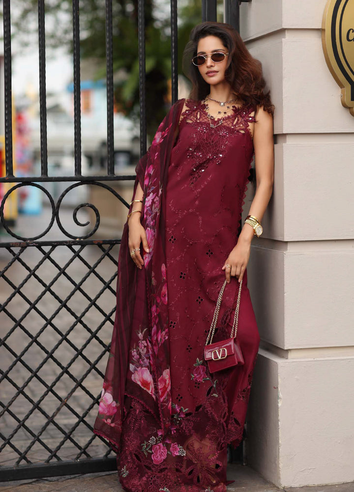 Noor Luxe by Saadia Asad Unstitched Chikankari Embroidered Lawn 3 Piece Suit SA26UNL D-3 ROSELINE - Summer Collection