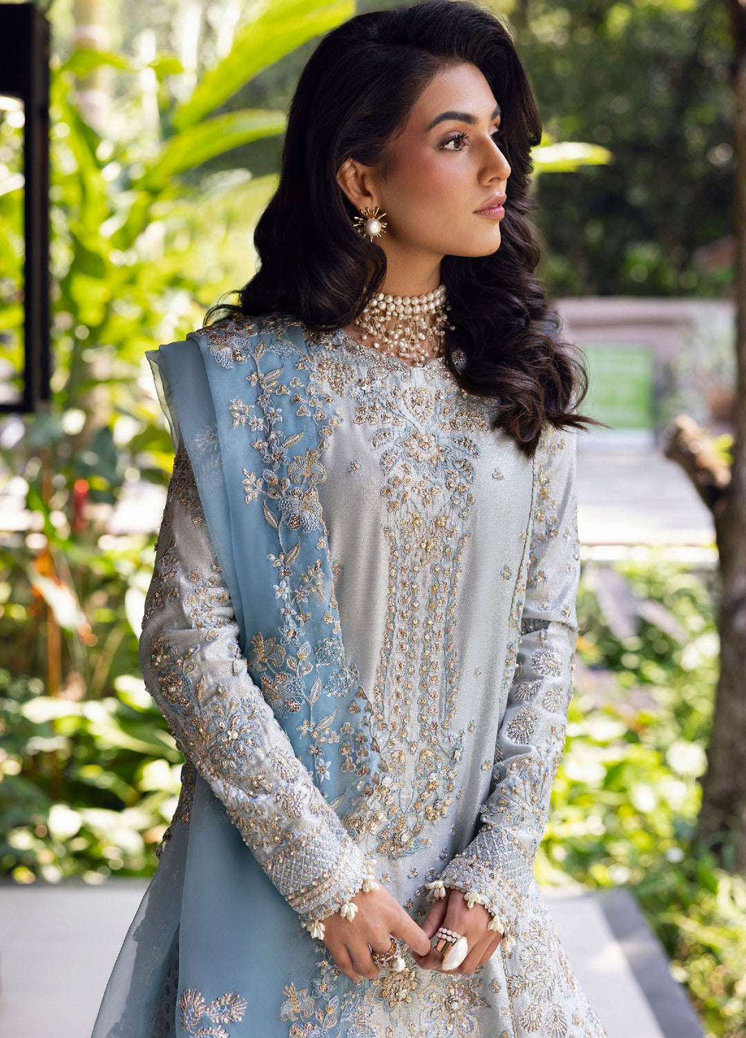 Saira Rizwan Unstitched Tissue Embroidered Suits 3 Piece SR25UF SRF25-06 Soraya - Festive Collection