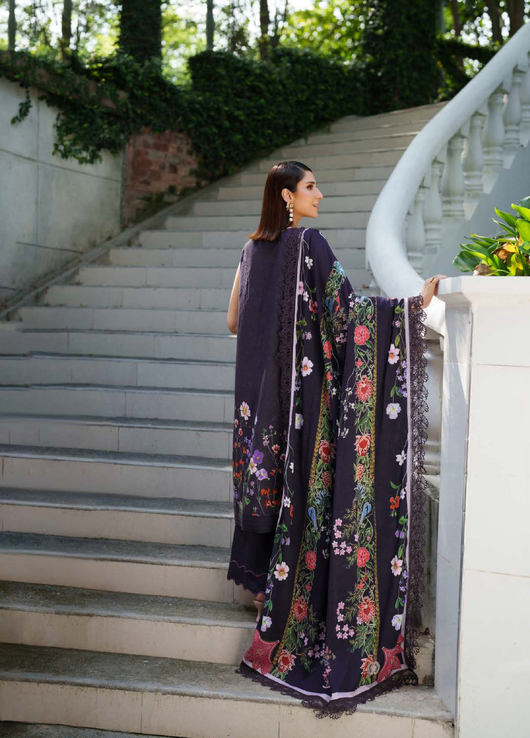 Meraki by Asifa And Nabeel Unstitched Viscose Embroidered Suits 3 Piece AN25MW ANM-04-Winter rose - Winter Collection