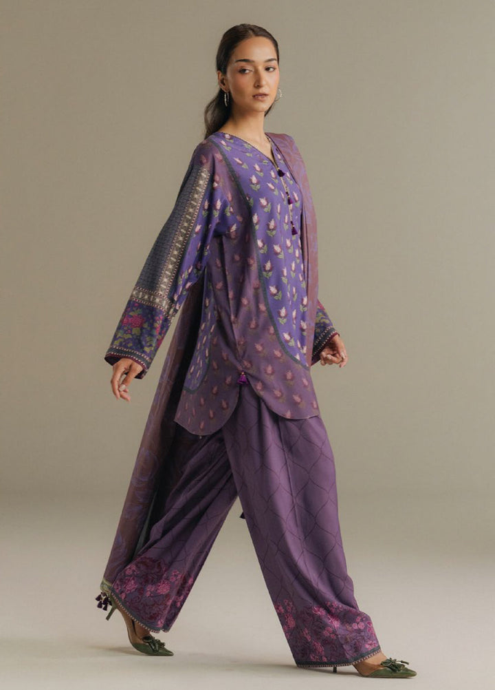 Coco by Zara Shahjahan Prints Unstitched Linen Suits 3 Piece CZS25PW Soft Current D-7A - Winter Collection