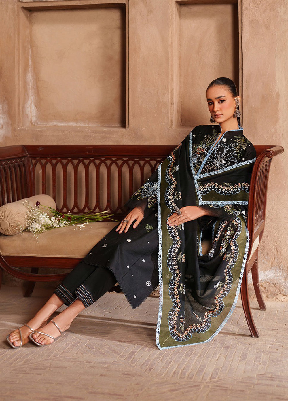 Suroor by Bin Ilyas RTW Embroidered Jacquard Lawn 3 Piece Suit BI26PSL 244A - Festive Collection