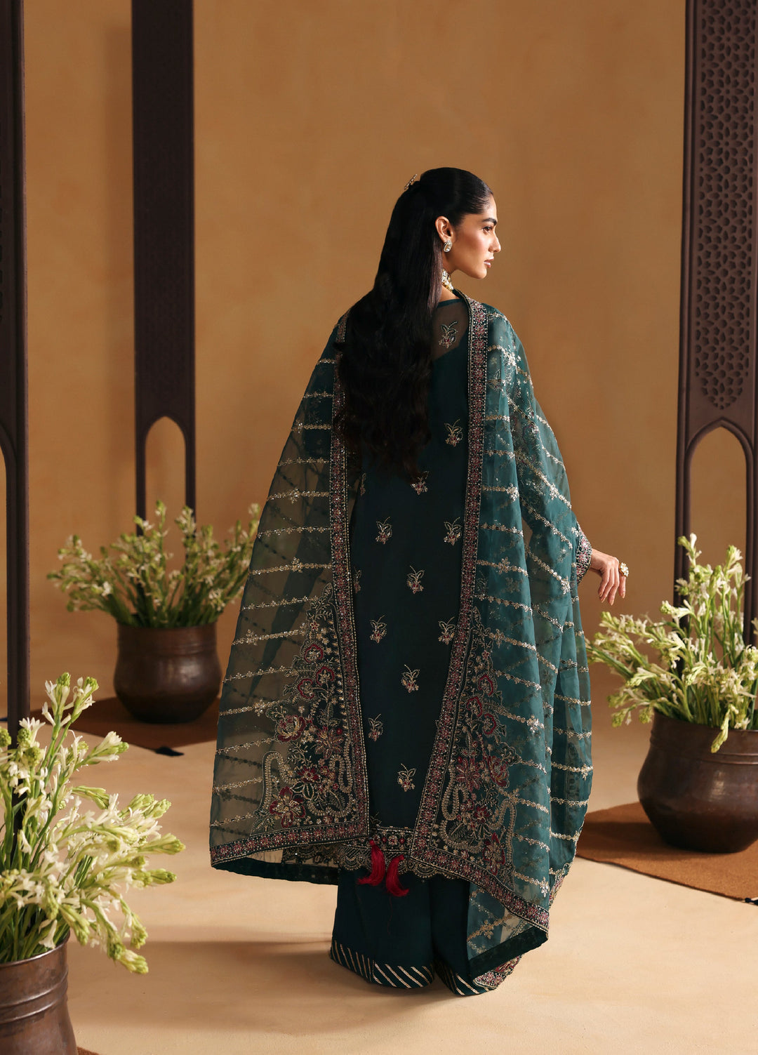 Gulaal Unstitched Embroidered Organza Suits 3 Piece GL25UW SOLIN-WU-12 - Wedding Collection