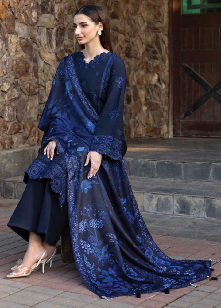 Eminence by Farasha Embroidered Khaddar Suits Unstitched 3 Piece FSH25FW D-05 Bluebell - Winter Collection