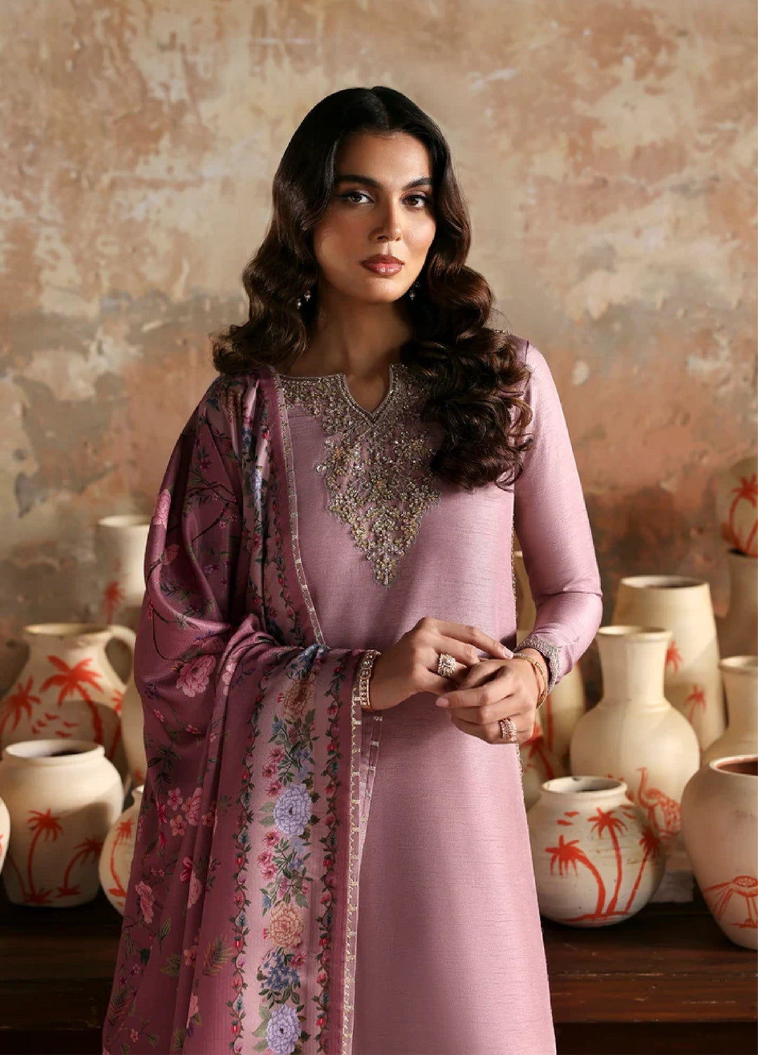 Afsana E Silk by Emaan Adeel Unstitched Embroidered Raw Silk 3 Piece Suit Zareen - Festive Collection