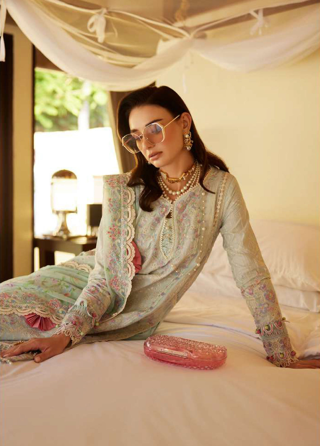 Ariya by Kanwal Malik Unstitched Embroidered Luxury Lawn 3 Piece Suit KM26UA D-9 ELORA - Summer Collection