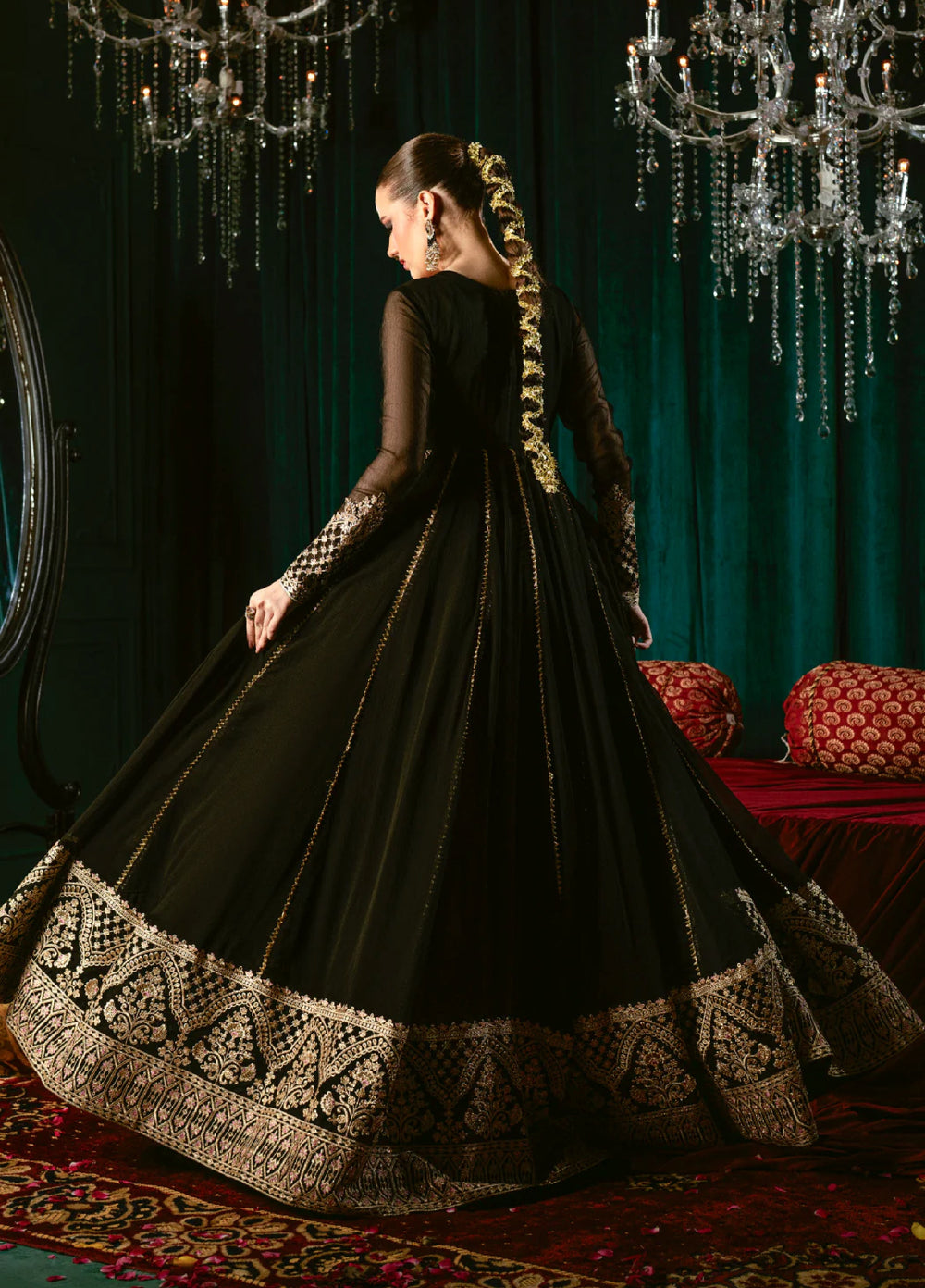 Aura by Haniumaimaz RTW Embroidered Chiffon 2 Piece Suit HUM26RCA WIZMA - Festive Collection