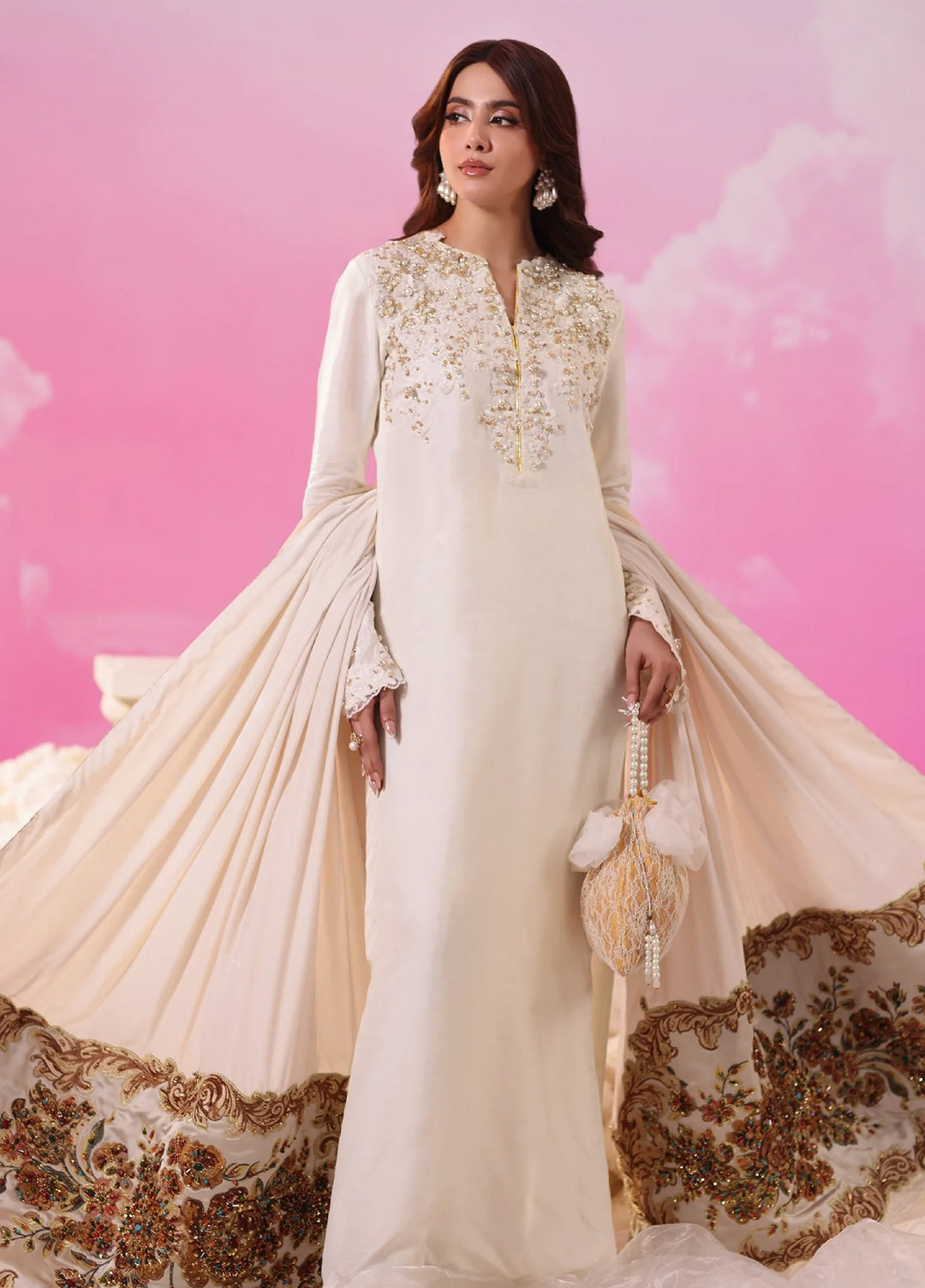 Mount Olypus by Musferah Saad Pret Embroidered Tissue Silk 2 Piece Iris Radiance - Festive Collection