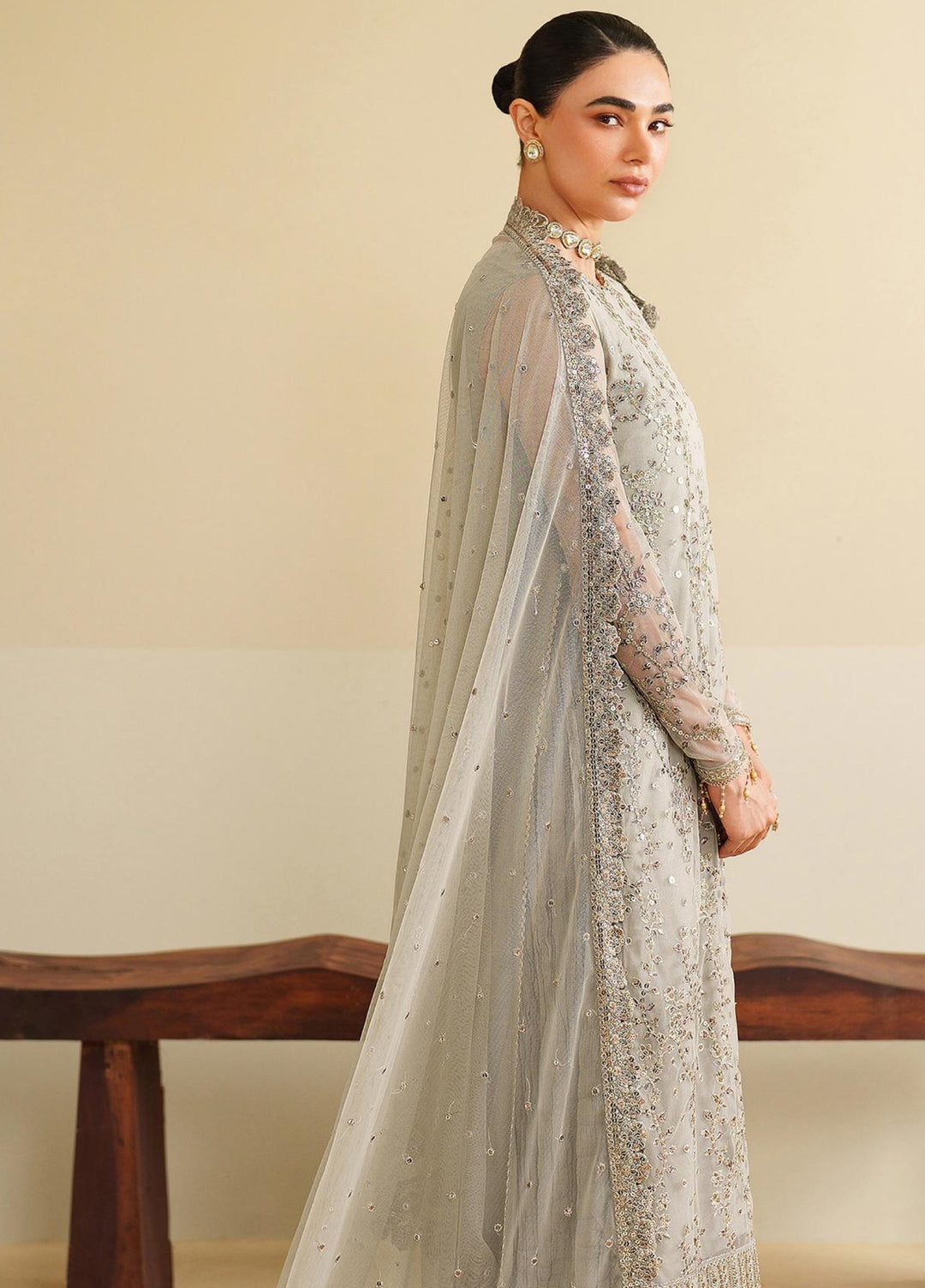 Roohi By Zarif Unstitched Formal Embroidered Net Suits 4 Piece ZR25UF RFE-06 Milaan - Formals Collection