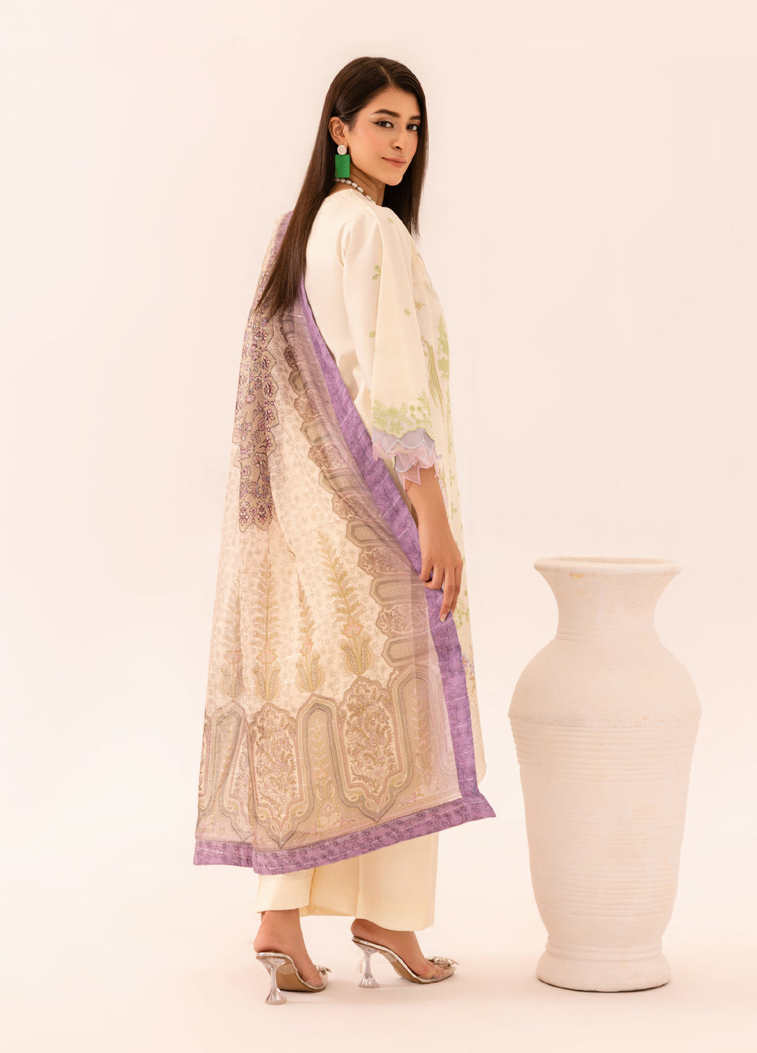 Gohor e Nayab by Ruby Suleiman Pret Lawn Suits 3 Piece Soft Ivory - Festive Collection