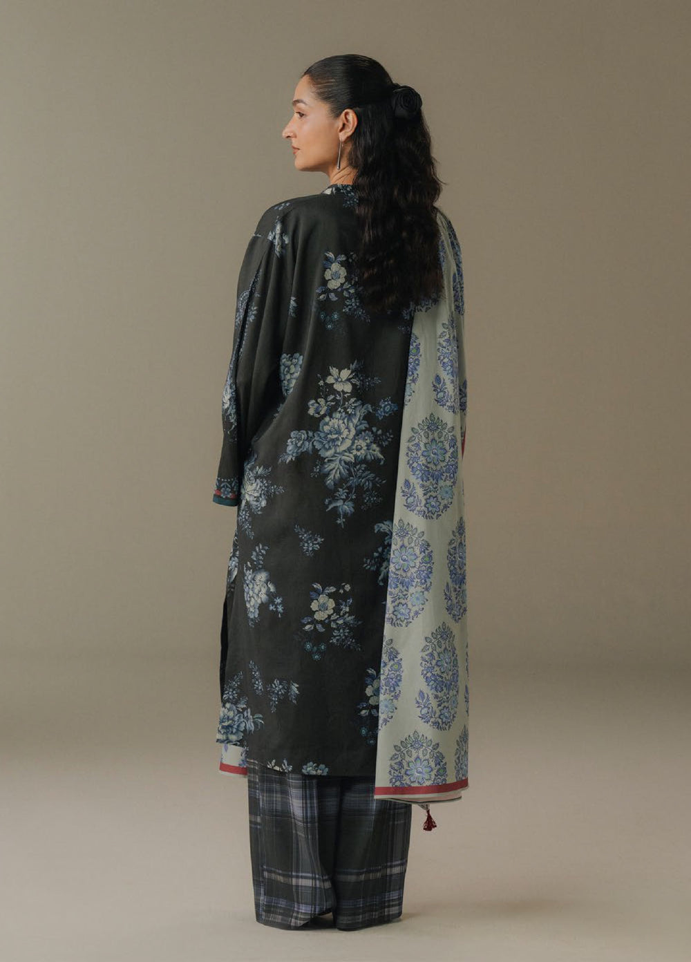 Coco by Zara Shahjahan Prints Unstitched Linen Suits 3 Piece CZS25PW Hushed Ember D-6B - Winter Collection