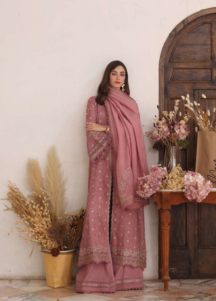 Noor by Saadia Asad Unstitched Jacquard Pashmina Shawl Embroidered Suits 3 Piece NSA25PW D3-Aveline - Winter Collection