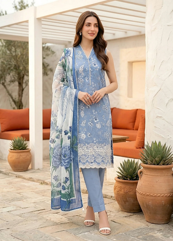 Komal by Lakhany Unstitched Embroidered Lawn 3 Piece Suit LSM26ULK LG-UB-0360 - Summer Collection