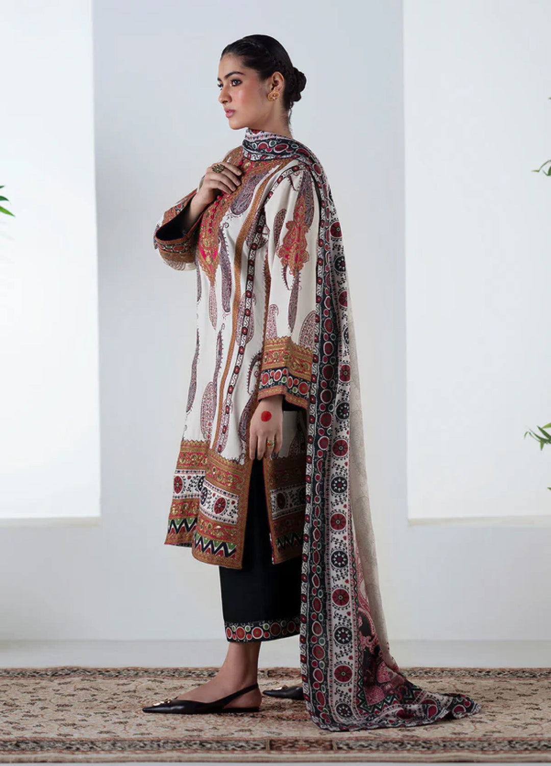 Noore by Freesia Unstitched Khaddar Embroidered Suits 3 Piece FRE25NW FSU-5678 Zohal - Winter Collection