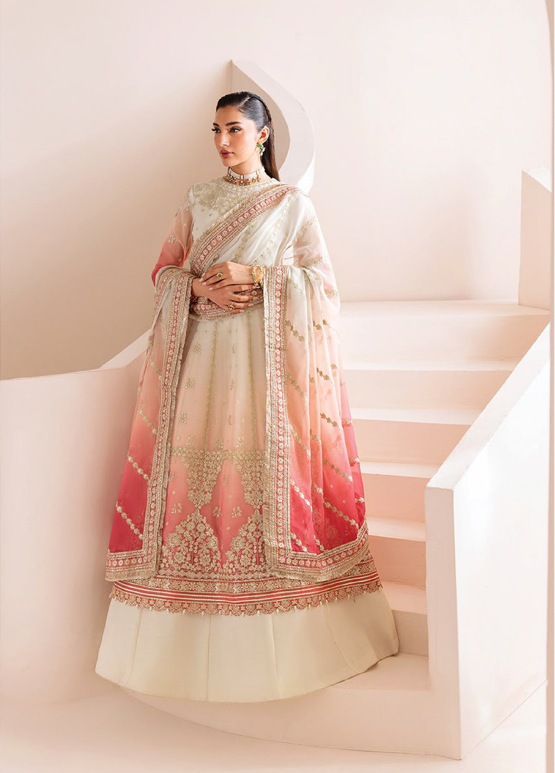 Xenia Formal Luxury Unstitched Embroidered Chiffon Suits 3 Piece XE25FL XF-1025 Mahlaqa - Formals Collection