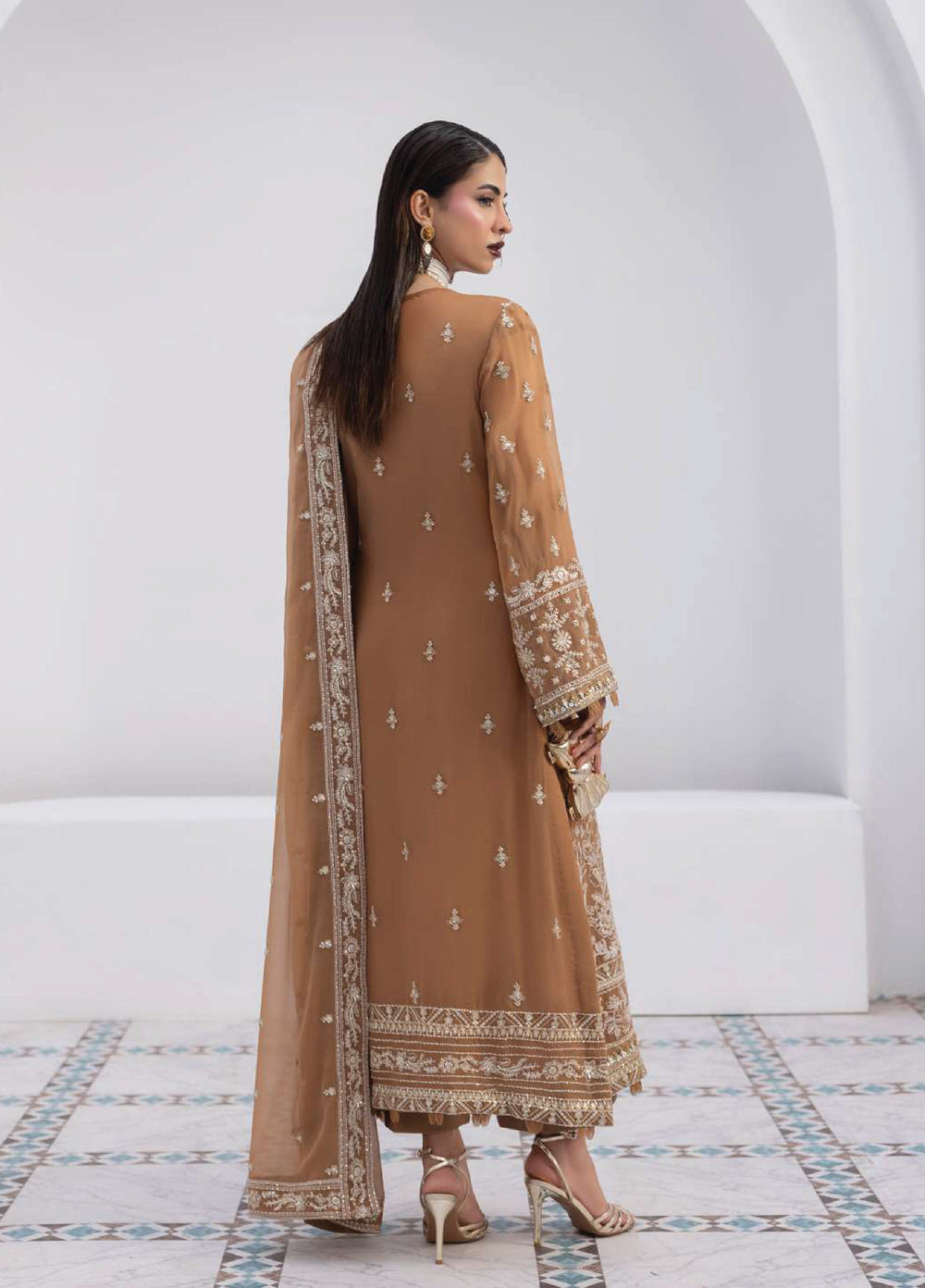Maeri by Gulaal Unstitched Embroidered Chiffon 4 Piece Suit GL26UMC Mirage D-47 - Festive Collection