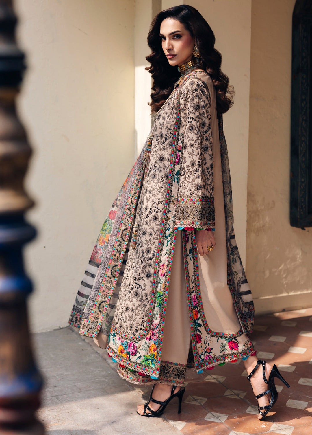 Charizma Unstitched Embroidered Luxury Lawn 3 Piece Suit CHR26ULL ED6-01 - Eid Collection