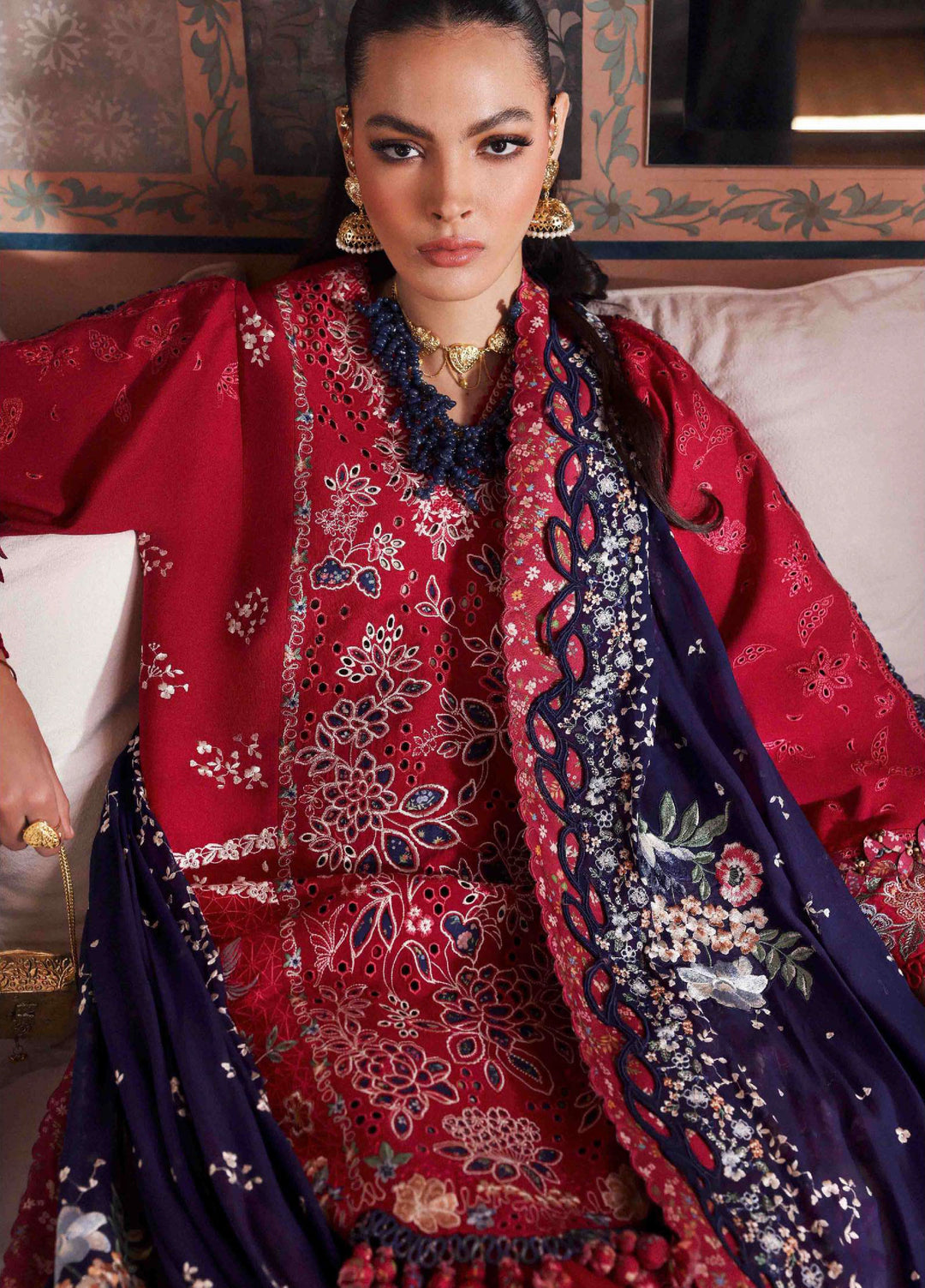 Reine by Republic Womenswear Unstitched Embroidered Luxury Lawn 3 Piece Suit RW26UTL D-02B - Eid Collection