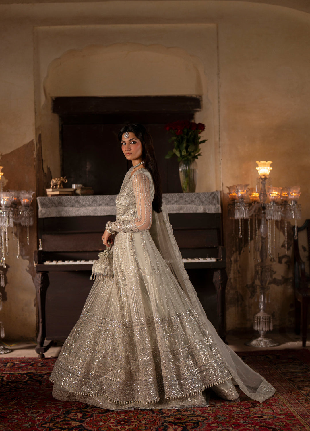 Dastan E Ishq by Ajr Festive Embroidered Unstitched Net 3 Piece Suits AJR25DI D-5 Roohi - Formals Collection