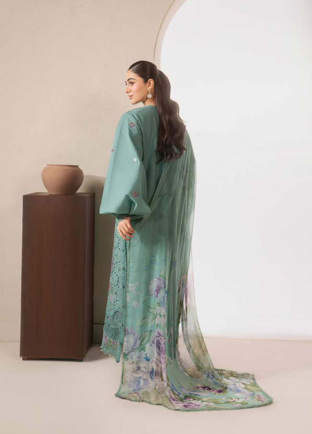E-Craft by Elaf Unstitched Printed Lawn 3 Piece Suit EHC-1B Willow - Casual Collection