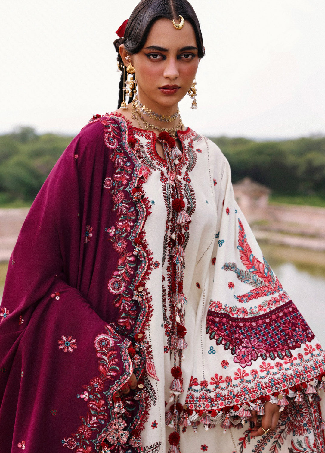 Hussain Rehar Unstitched Karandi Winter Embroidered Suits 3 Piece HRR25K Afsaneh - Winter Collection