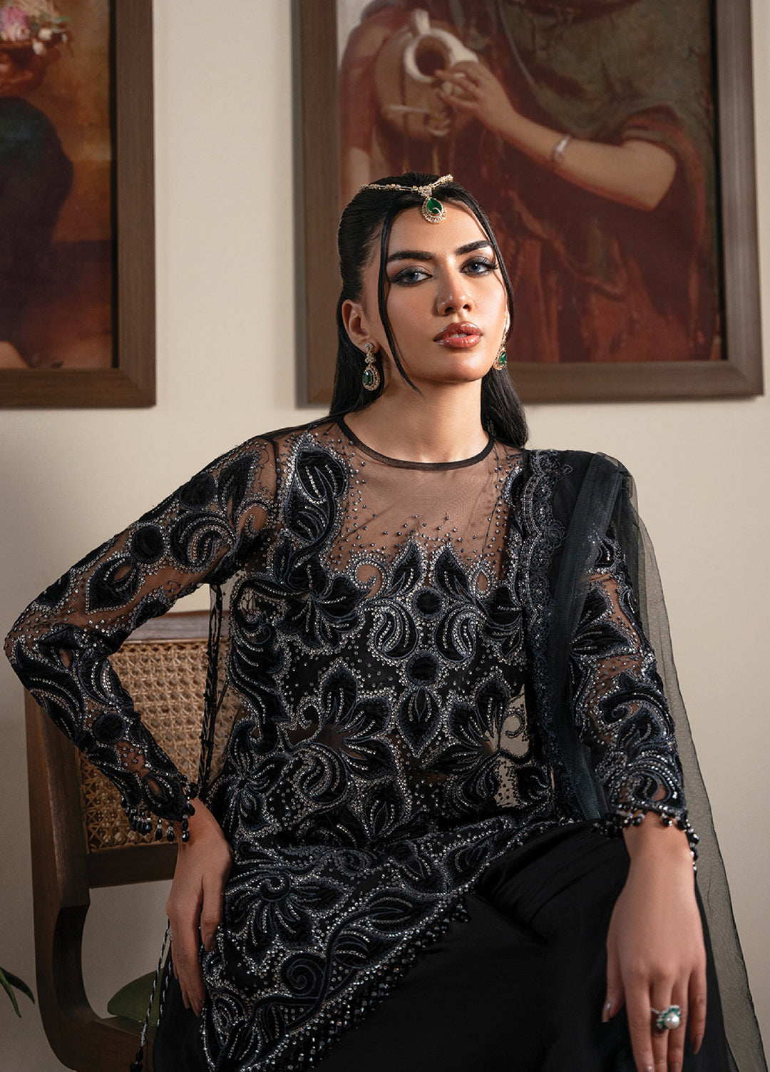 Solene By Faiza Faisal Embroidered Velvet Suits Unstitched 3 Piece FF25SV WS25-0451 - Festive Collection