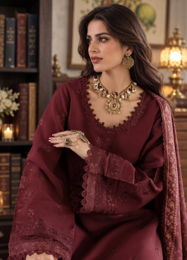 Noor by Saadia Asad Unstitched Embroidered Linen 3 Piece Suit SA26UNL D3 B - Winter Collection