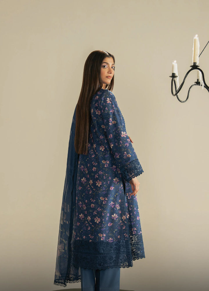 Zephyr by Ayzel Unstitched Lawn Embroidered 3 Piece Suit AAF26UZ D-4 Nura - Summer Collection