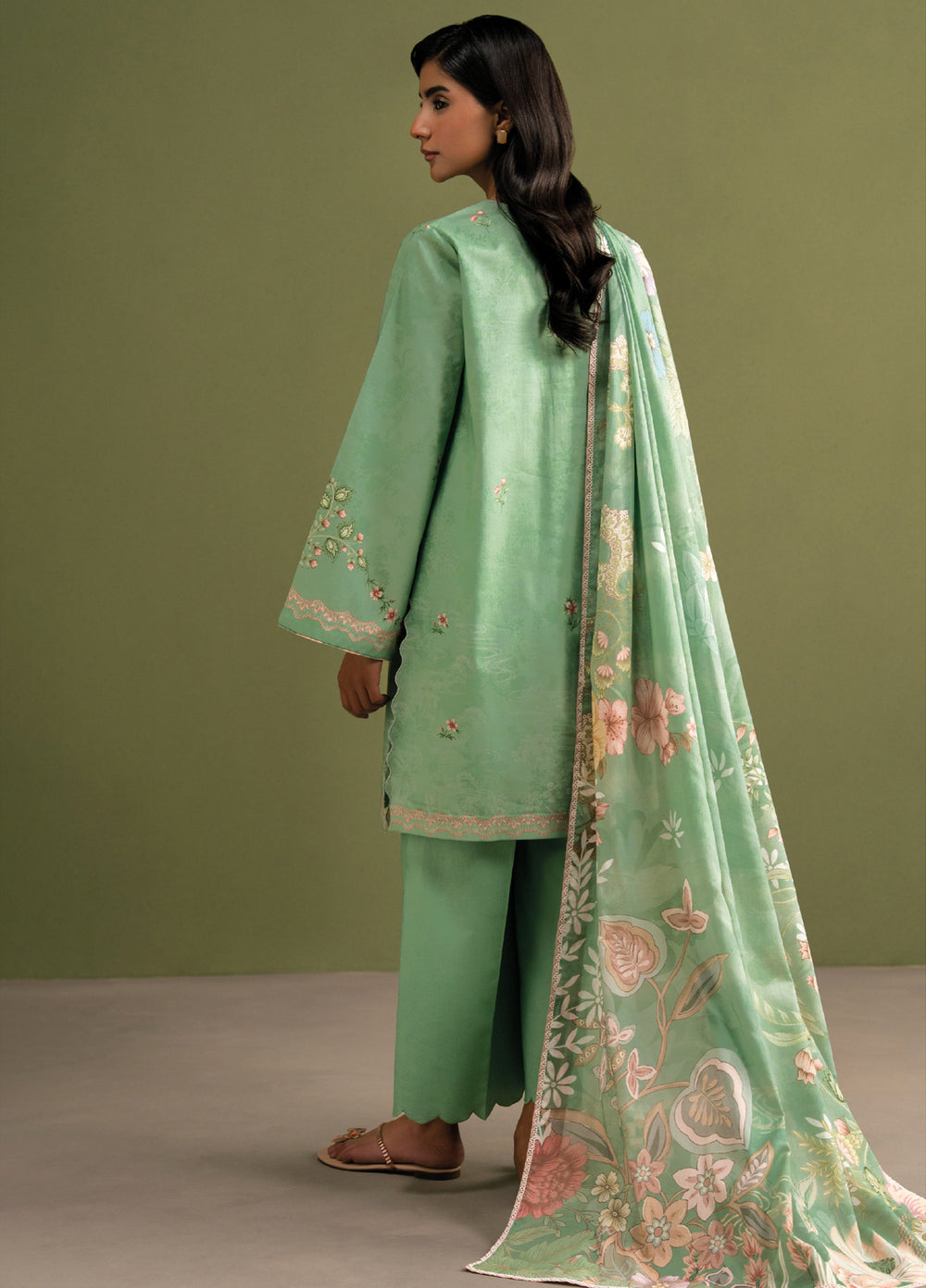 Seran Essentials Unstitched Printed Lawn 3 Piece Suit SN26UEL Sorell D-07 - Summer Collection