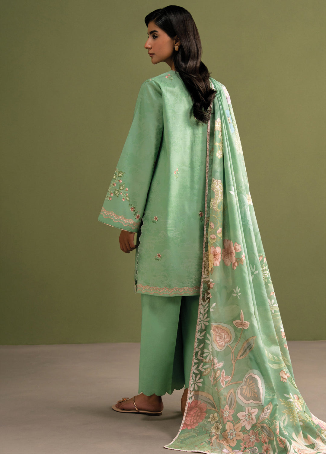 Seran Essentials Unstitched Printed Lawn 3 Piece Suit SN26UEL Sorell D-07 - Summer Collection
