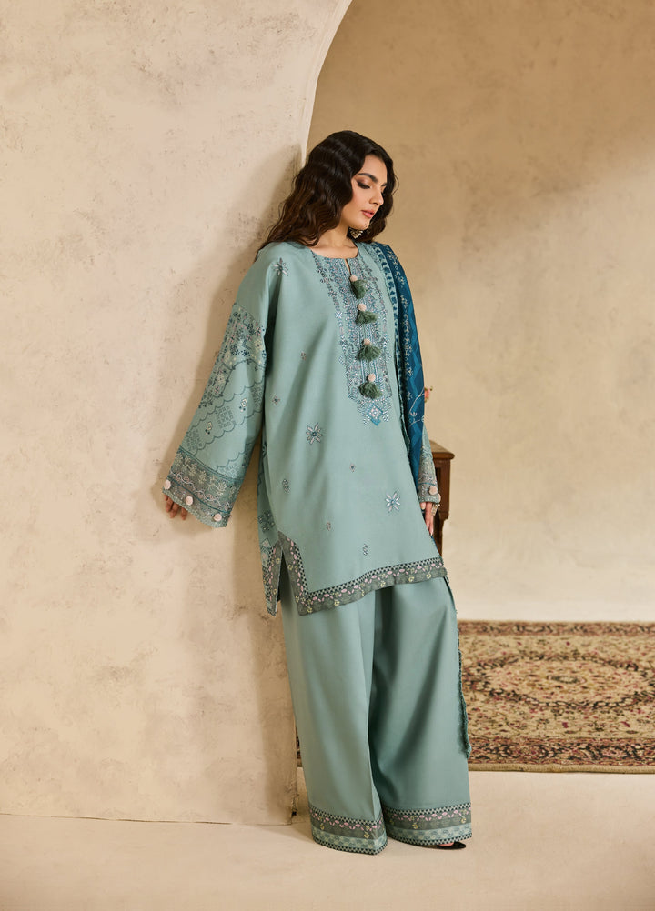 Zync by Florent One Nation Unstitched Khaddar Embroidered Suits 3 Piece FL25ON FL-3B - Winter Collection