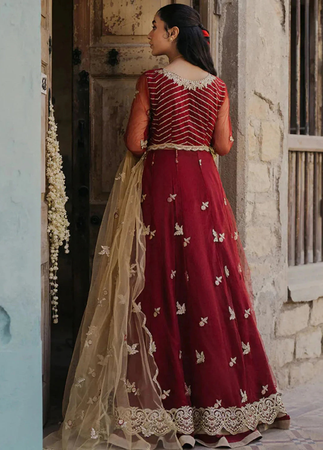 Roheenaz Embroidered Net Suits Unstitched 3 Piece RNZ24PSM Jabeen - Wedding Collection