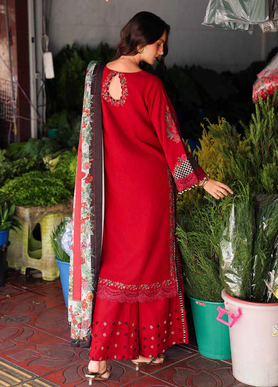 Poshima by Charizma Embroidered Peach Leather Suits Unstitched 3 Piece CZ25PW PSW5-08 - Winter Collection