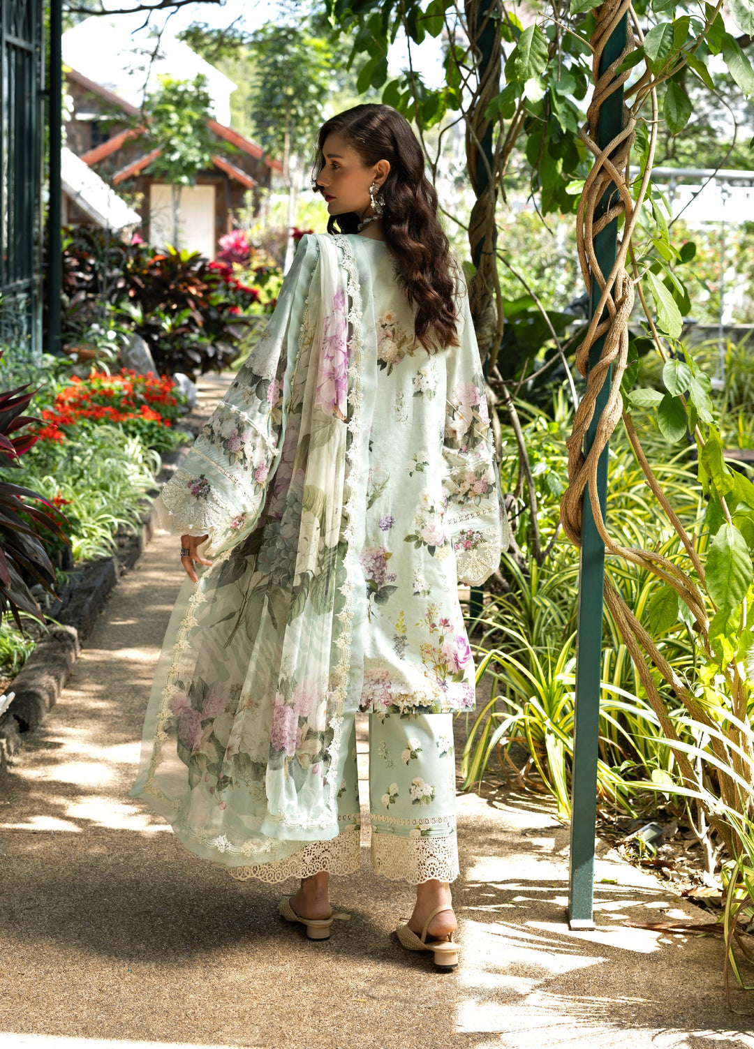 Signature by Elaf Premium Unstitched Embroidered Lawn 3 Piece Suit EL26USP ESA-4B MINT MEADOW - Summer Collection
