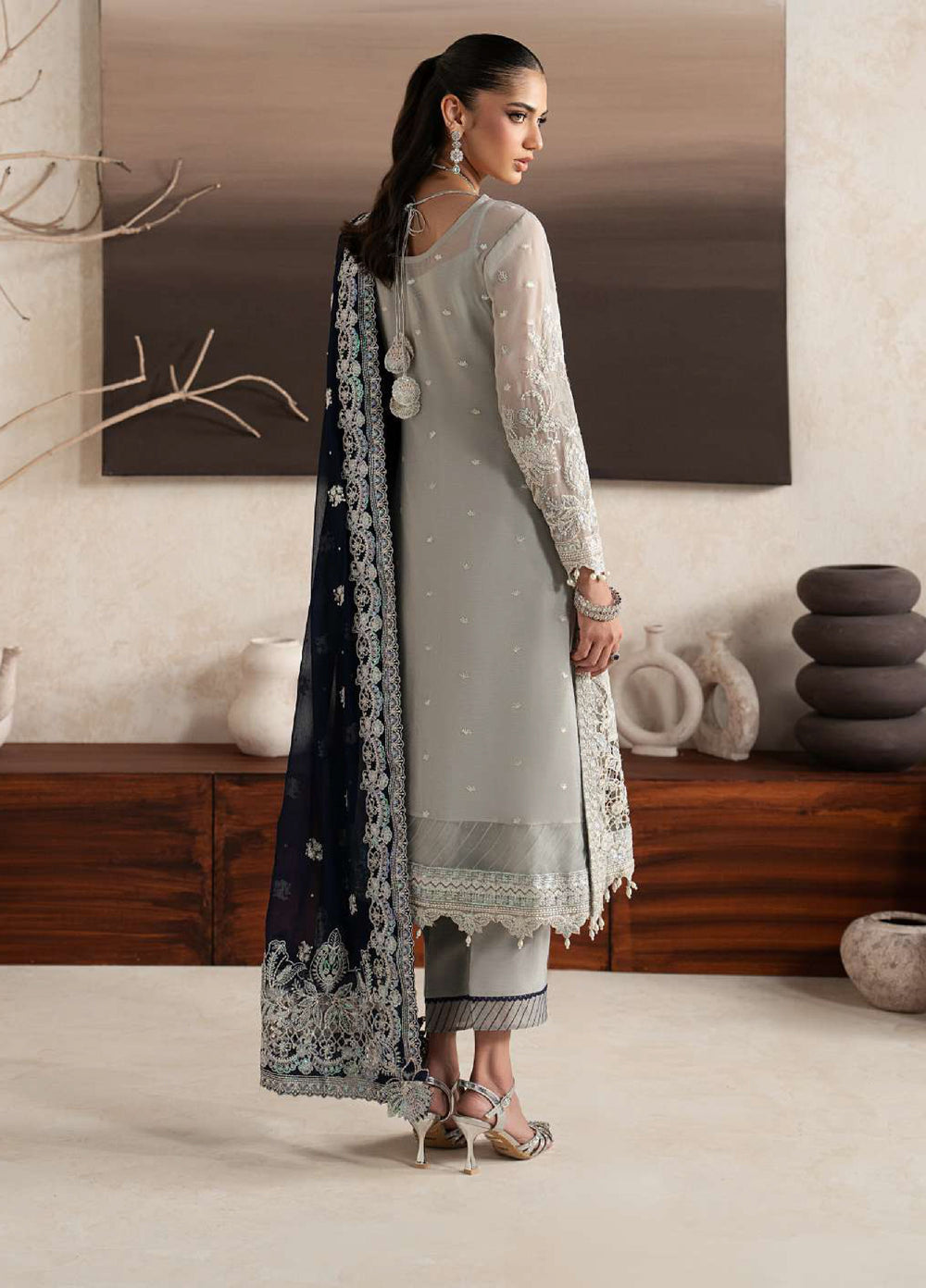 Gulaal Unstitched Embroidered Chiffon 3 Piece Suit GL26ULW Gianna D-52 - Wedding Collection