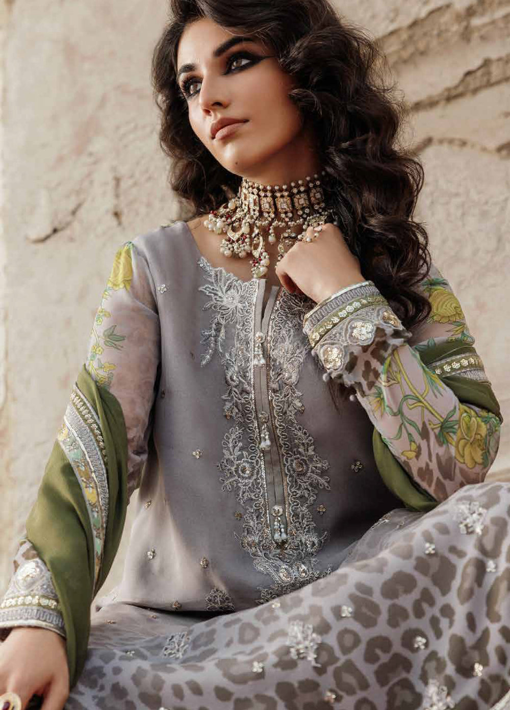Vasal by Charizma Unstitched Embroidered Chiffon 3 Piece Suit CHR26UVC VSL6-12 - Festive Collection