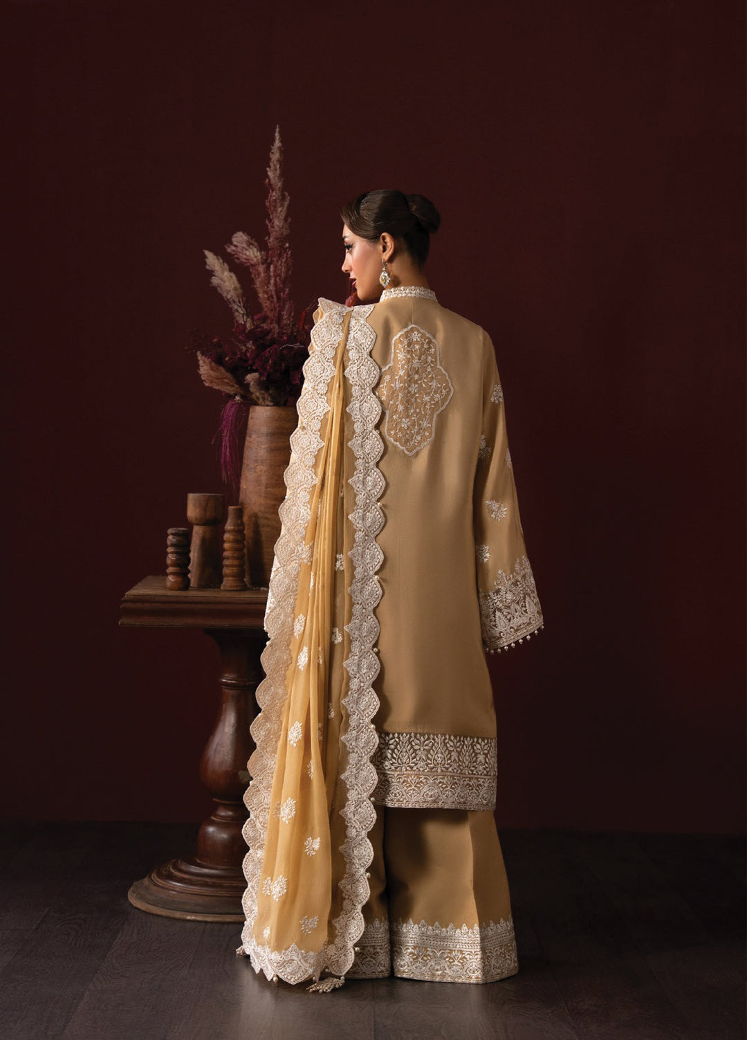 Lady by Aik Atelier Unstitched Tussar Silk Embroidered Suits 3 Piece AIK25L D-04 AIK25L - Festive Collection