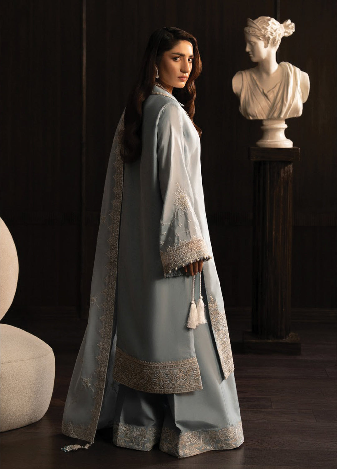 Lady by Aik Atelier Unstitched Tussar Silk Embroidered Suits 3 Piece AIK25L D-05 AIK25L - Festive Collection